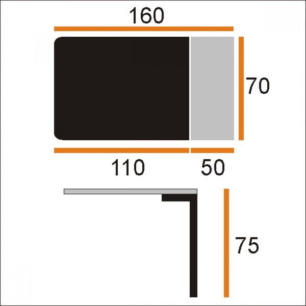 Изображение товара Обеденный стол Виста Ахен-2 70x110/160 (лайт бетон/муар черный)