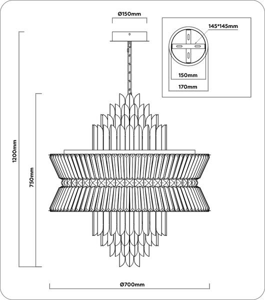 Изображение товара Люстра Ambrella LH41023/18 BS/CL (латунь/прозрачный)