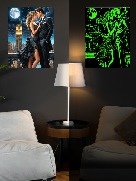 Изображение товара Картина по номерам Флюид Романтическая ночь 40x50 / FHR0415