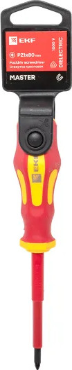 Изображение товара Отвертка EKF Master PZ1x80мм 1000В / pz-1-80-mas-in