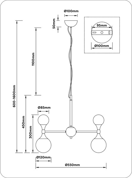 Изображение товара Люстра Ambrella LH51050/12 GD/FR (золото/белый матовый)