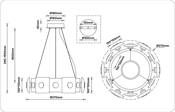 Изображение товара Люстра Ambrella LH31021 BS/TI (латунь/янтарь)