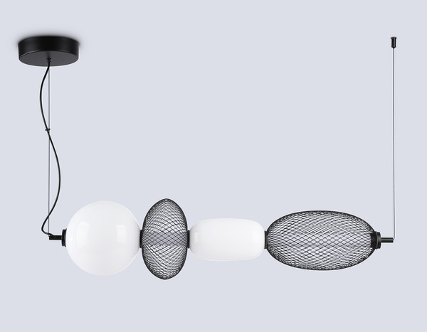 Изображение товара Потолочный светильник Ambrella LH11010 BK/FR (черный/белый матовый)