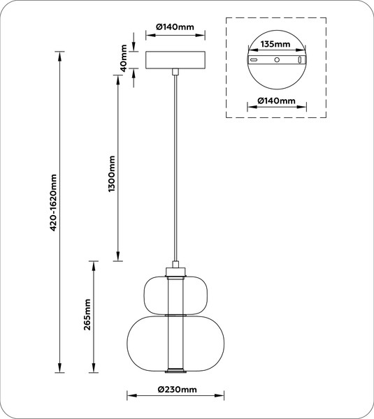 Изображение товара Потолочный светильник Ambrella LH11052 BK/SM (черный/дымчатый)