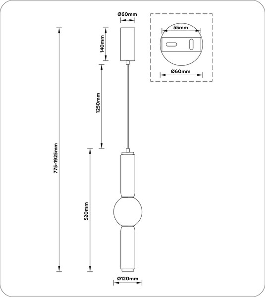 Изображение товара Потолочный светильник Ambrella LH11023 BK/SM (черный/дымчатый)