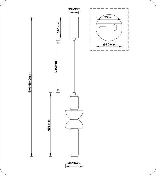 Изображение товара Потолочный светильник Ambrella LH11021 BK/SM (черный/дымчатый)