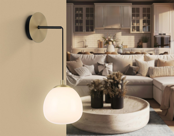 Изображение товара Светильник Ambrella LH51005 SGD/BK/FR (золотой песок/черный/белый матовый)