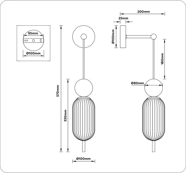 Изображение товара Светильник Ambrella LH53108 BS/GR/FR (латунь/серый/белый матовый)