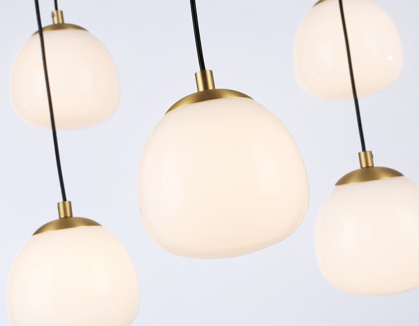 Изображение товара Люстра Ambrella LH51001/6+3 SGD/BK/FR (золотой песок/черный/белый матовый)