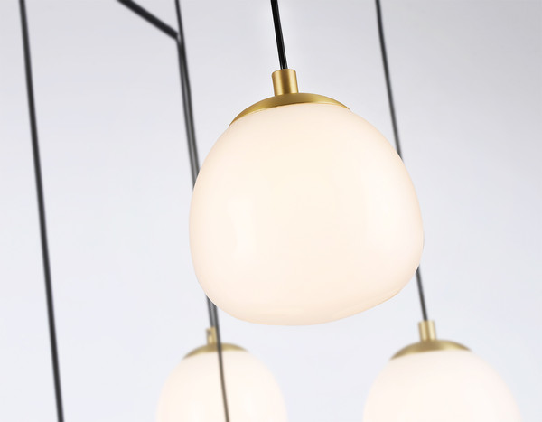 Изображение товара Люстра Ambrella LH51001/6+3 SGD/BK/FR (золотой песок/черный/белый матовый)