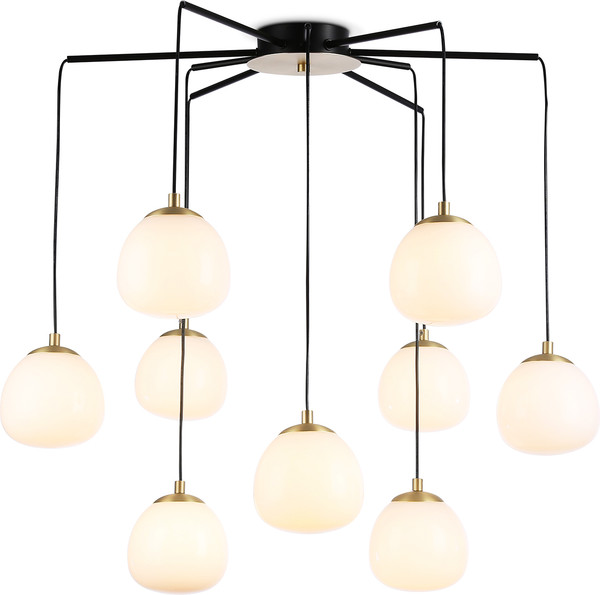 Изображение товара Люстра Ambrella LH51001/6+3 SGD/BK/FR (золотой песок/черный/белый матовый)