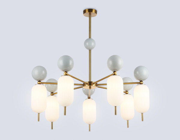 Изображение товара Люстра Ambrella LH53106/7 BS/GR/FR (латунь/серый/белый матовый)