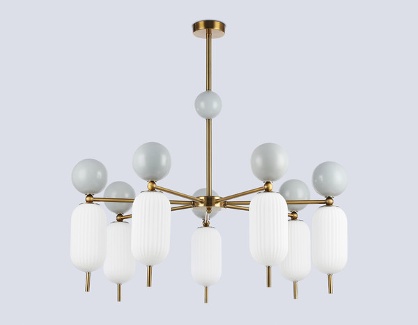 Изображение товара Люстра Ambrella LH53106/7 BS/GR/FR (латунь/серый/белый матовый)