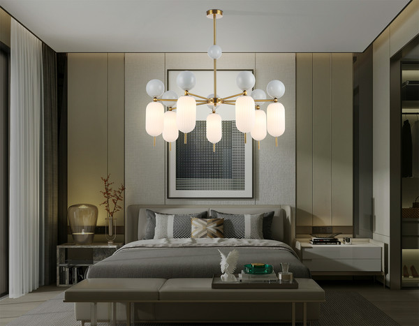 Изображение товара Люстра Ambrella LH53106/7 BS/GR/FR (латунь/серый/белый матовый)