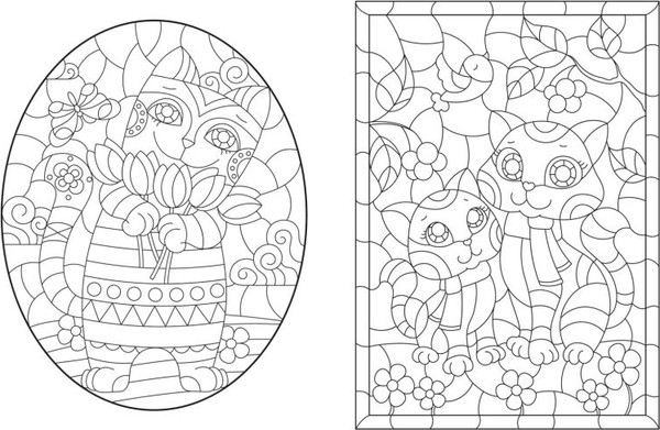 Изображение товара Раскраска Эксмо Очаровательные животные. Раскрась витражи, мягкая обложка