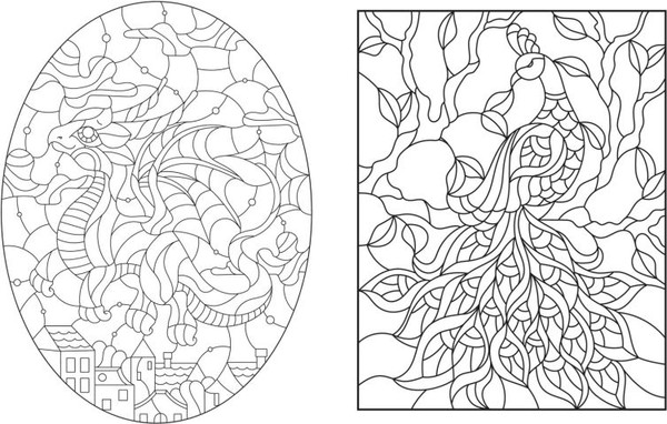 Изображение товара Раскраска Эксмо Очаровательные животные. Раскрась витражи, мягкая обложка