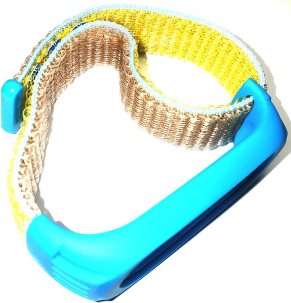 Изображение товара Ремешок для фитнес-трекера Rumi Нейлоновый для Xiaomi Mi Band 6/5 (бежевый/голубой)