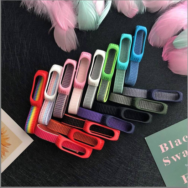 Изображение товара Ремешок для фитнес-трекера Rumi Нейлоновый для Xiaomi Mi Band 6/5 (синий/голубой)