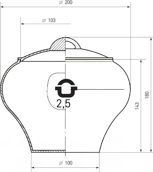 Изображение товара Горшочек для запекания BONIRON ВГШ25-01