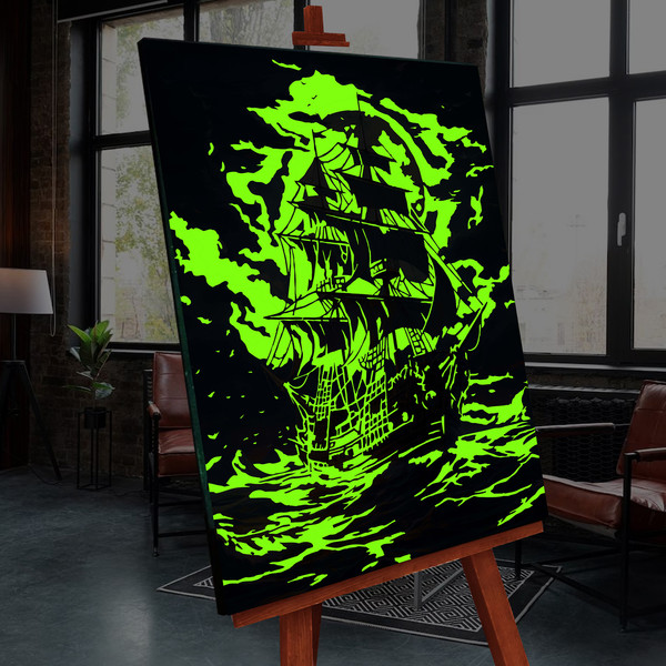 Изображение товара Картина по номерам Флюид Парусник в полнолуние 40x50 / FHR0416