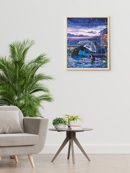 Изображение товара Картина по номерам Молли Прогулка под дождем 40x50 / HR0612