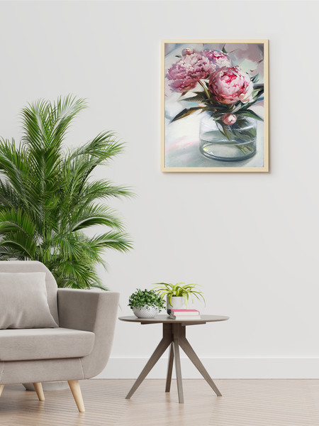 Изображение товара Картина по номерам Молли Пионы в вазе 40x50 / HR0622