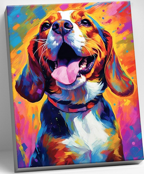Изображение товара Картина по номерам Молли Красочный бигль 40x50 / HR0629