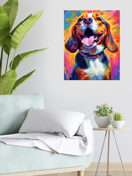 Изображение товара Картина по номерам Молли Красочный бигль 40x50 / HR0629
