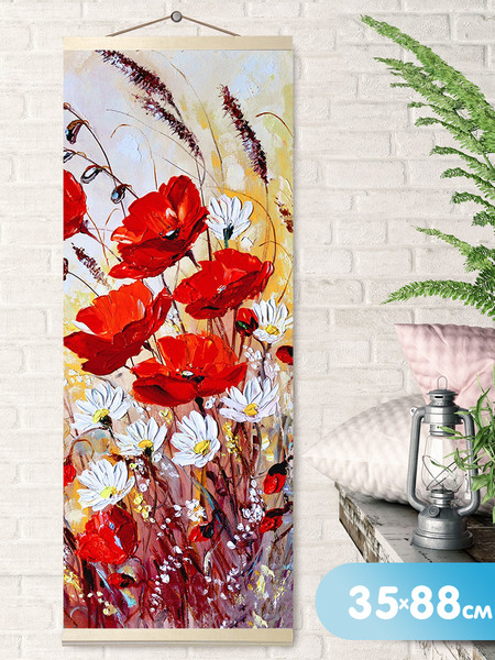 Изображение товара Картина по номерам Молли Полевые маки 35x88 / HRP0013