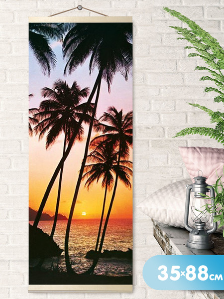 Изображение товара Картина по номерам Молли Пальмы на закате 35x88 / HRP0018