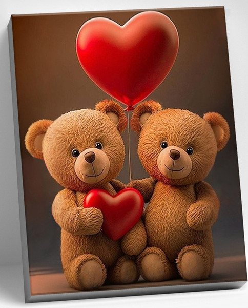 Изображение товара Картина по номерам Молли Влюбленные медвежата 40x50 / HR0668