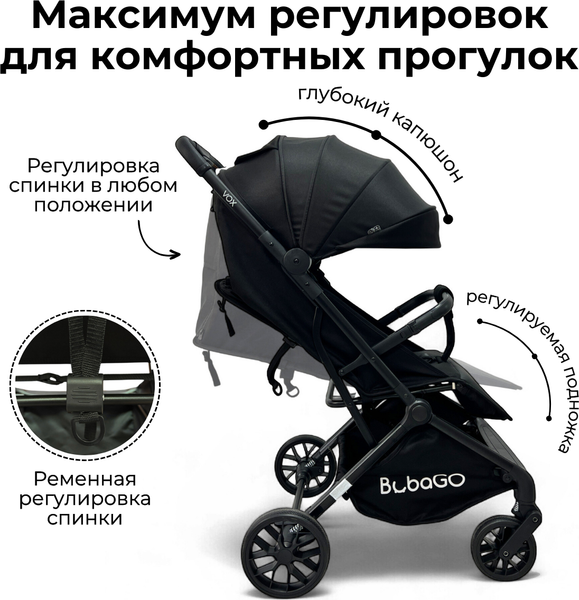 Изображение товара Детская прогулочная коляска Bubago Vox BG160-1 (черный)