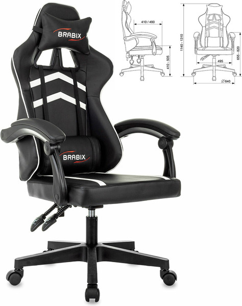 Изображение товара Кресло геймерское Brabix GM-123 / 533191 (черный/белый)