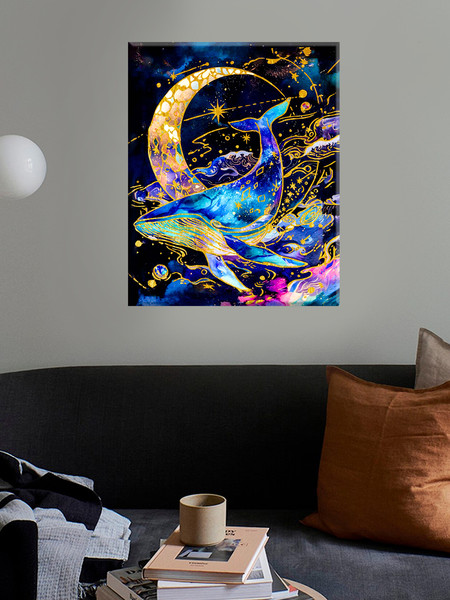 Изображение товара Картина по номерам Флюид Космический кит 40x50 / BHR0599