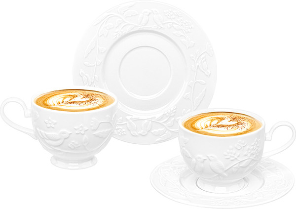 Изображение товара Кружка с блюдцем Elan Gallery Птички на ветке / 540876_2