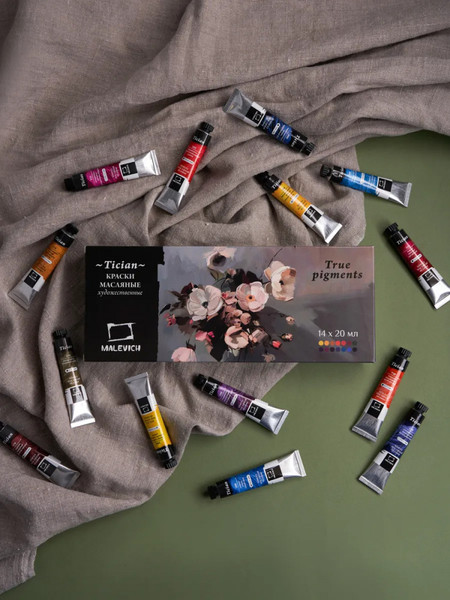 Изображение товара Масляные краски Малевичъ Tician. True pigment / 520018 (14цв)