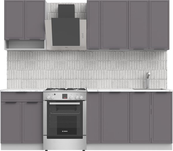 Изображение товара Кухонный гарнитур Arvento Флок-плюс 1.8м (графит)