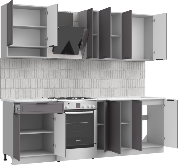 Изображение товара Кухонный гарнитур Arvento Флок-плюс 1.8м (графит)