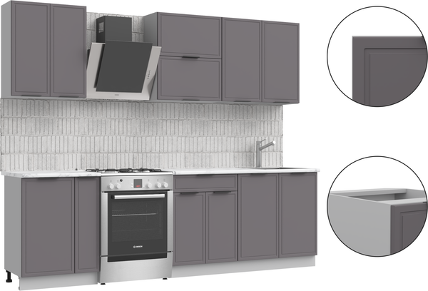 Изображение товара Кухонный гарнитур Arvento Флок-плюс 2м (графит)