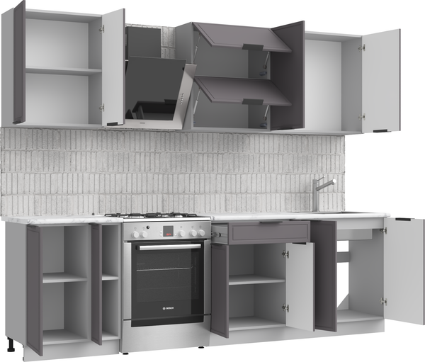 Изображение товара Кухонный гарнитур Arvento Флок-плюс 2м (графит)