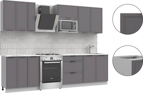 Изображение товара Кухонный гарнитур Arvento Флок-плюс 2.2м (графит)