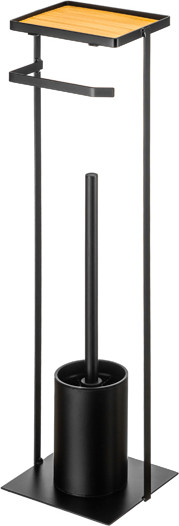 Изображение товара Стойка для туалетной бумаги с ершиком El Casa 240374 (черный)