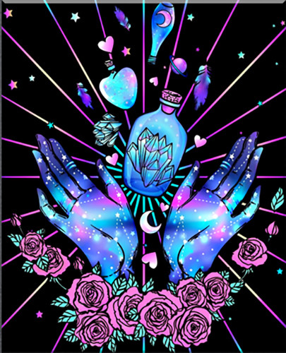 Изображение товара Картина по номерам Флюид Волшебство рук 40x50 / BHR0555