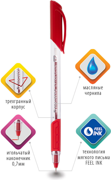 Изображение товара Ручка шариковая Brauberg Extra Glide / 142920 (красный)
