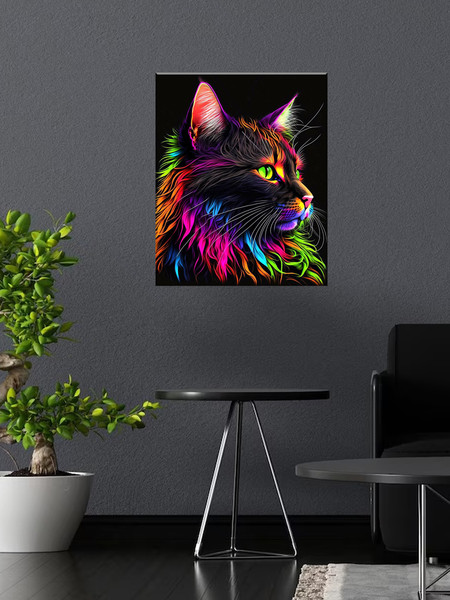 Изображение товара Картина по номерам Флюид Радужный котик 40x50 / BHR0557