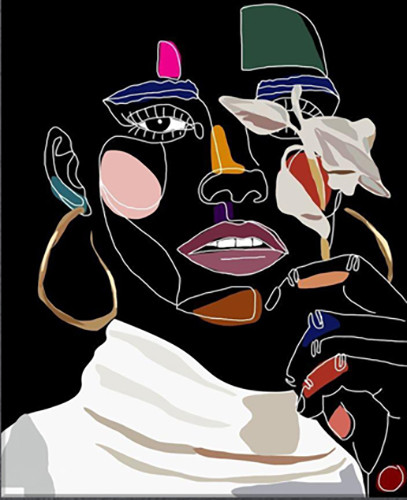 Изображение товара Картина по номерам Флюид Таинственная цветочница 40x50 / BHR0560