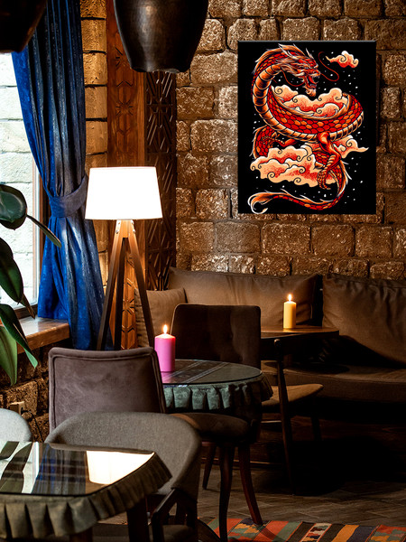 Изображение товара Картина по номерам Флюид Азиатский дракон 40x50 / BHR0561