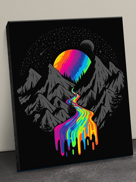 Изображение товара Картина по номерам Флюид Радужный водопад 40x50 / BHR0562