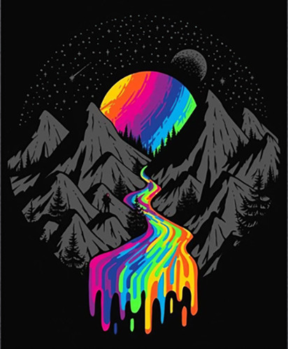 Изображение товара Картина по номерам Флюид Радужный водопад 40x50 / BHR0562