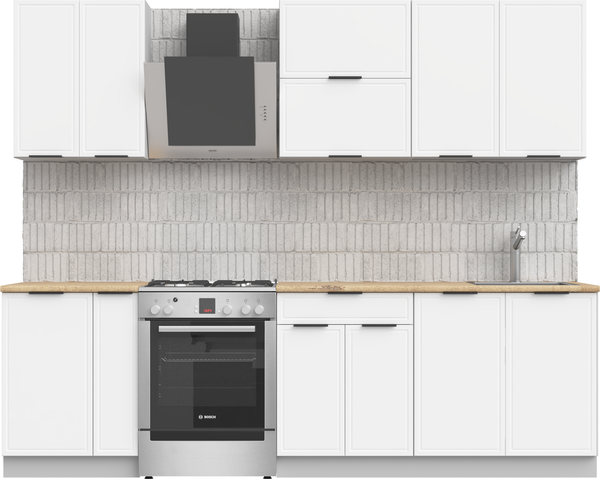 Изображение товара Кухонный гарнитур Arvento Флок-плюс 2м (белый)